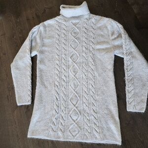 Dynamite Light Gray Cable Knit Turtleneck Sweater,  Size XS